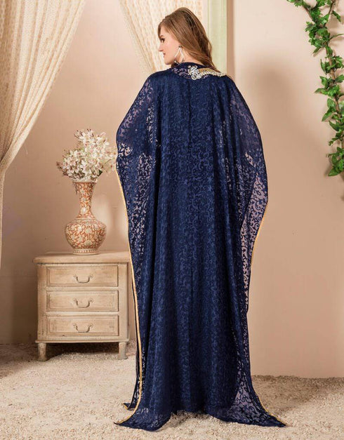 Farasha Style Kaftan With Golden Work